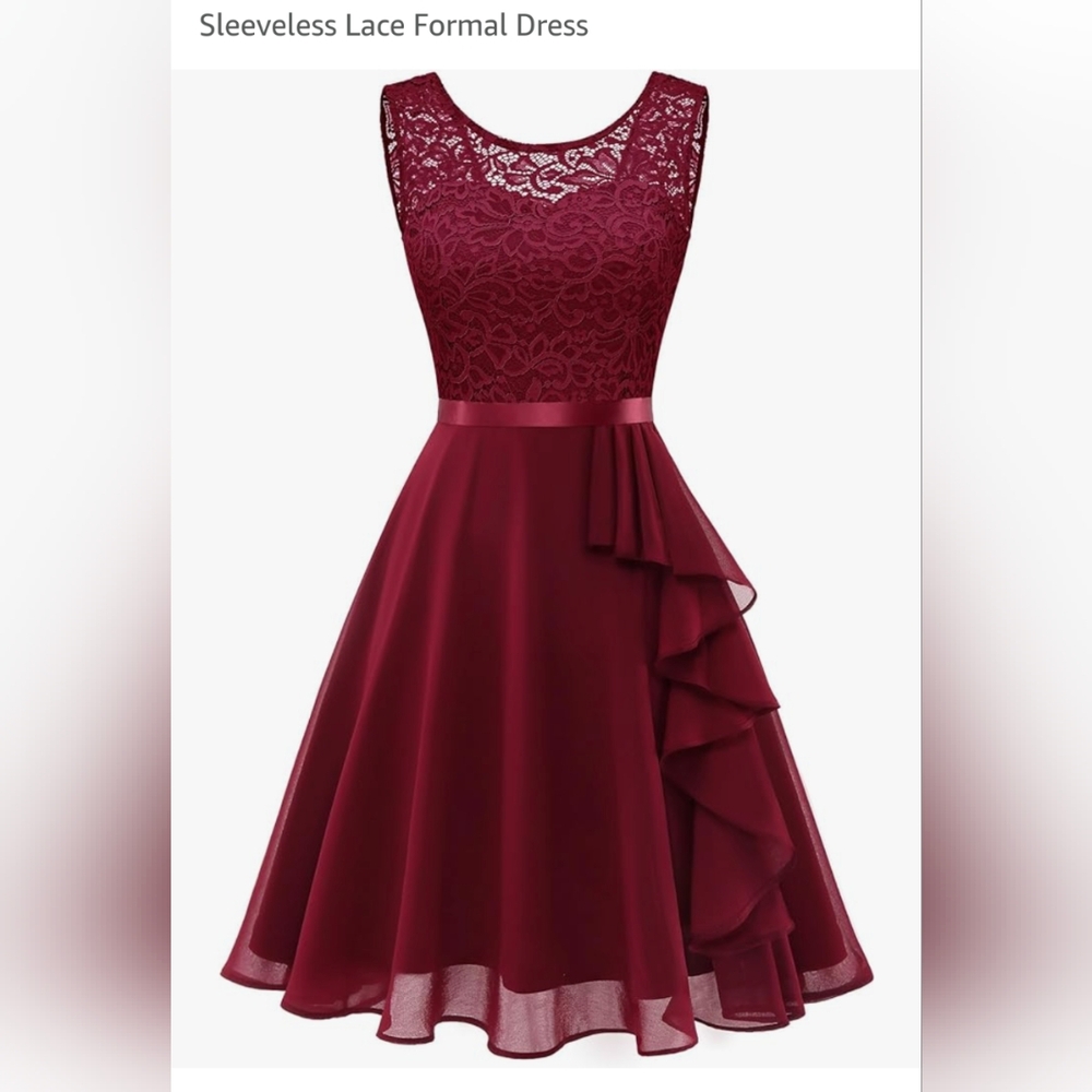 Lace & Chiffon Cocktail Dress 3X